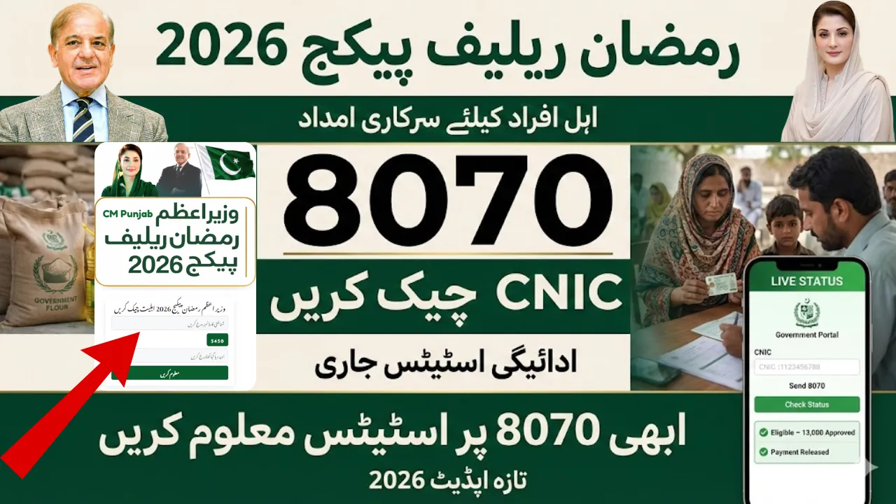 8070 Ramzan Relief Package 2026 by CM & PM - CNIC Check and Payment Status