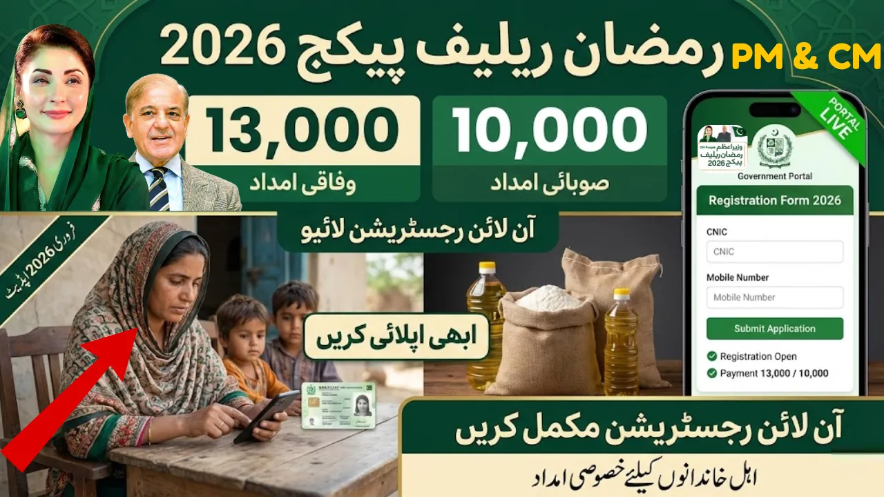 Online Registration Now Live for PM 13000 & Maryam Nawaz Rs10000 Ramzan Relief Package