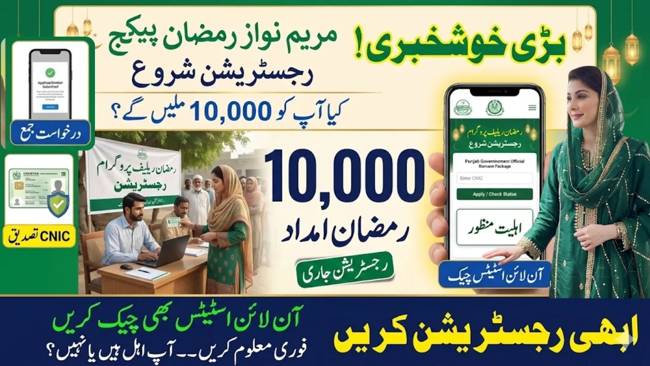 10000 Maryam Nawaz Ramzan Package Registration and Online Status Check