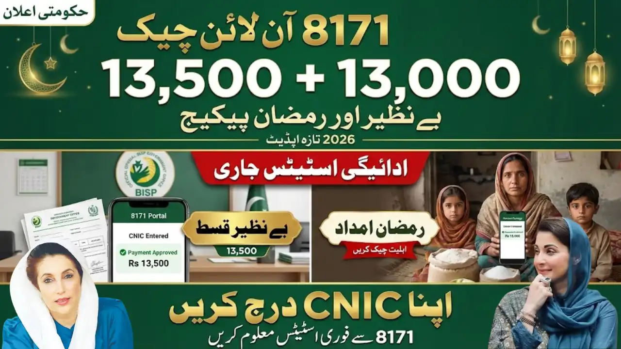 8171 Check Online CNIC 2026 Benazir and Ramzan Package Status Update