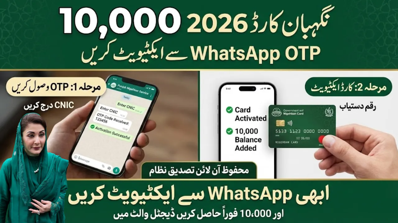 Activate CM Punjab Nigehban Card Rs10,000 Online Through WhatsApp OTP Guide
