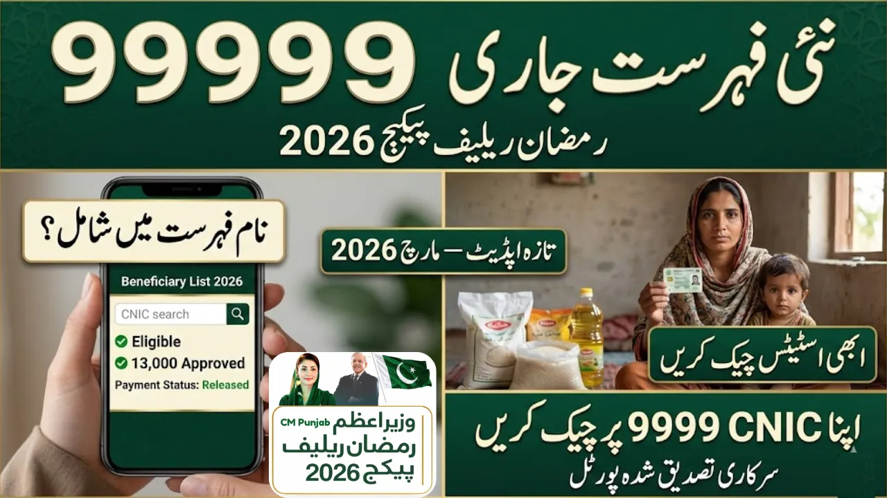 GovT Releases Fresh List for 9999 PM Ramzan Relief Package 2026 – Check Your CNIC Status Online
