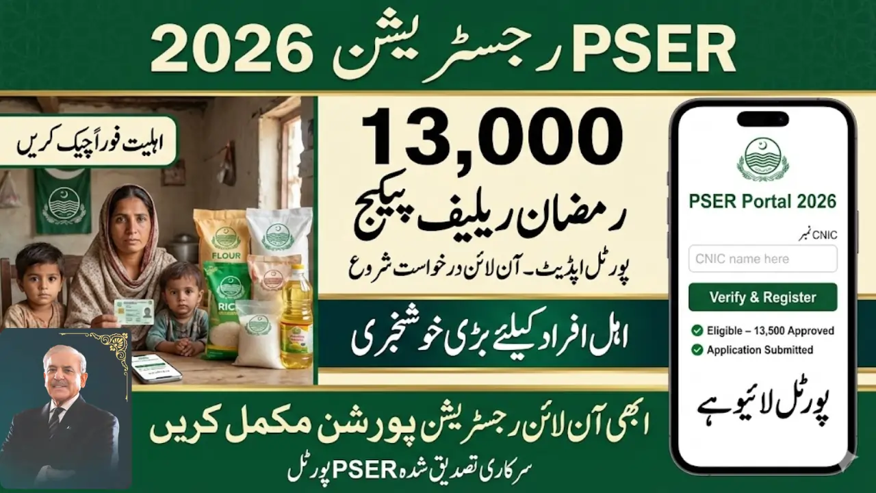 PSER Online Registration Ramzan Relief Package 2026 for Rs13,000 Portal Update